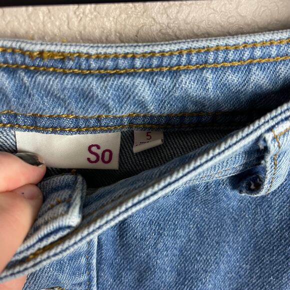 Y2K Denim Patchwork Mini Skirt Size 5 - Picture 4 of 6